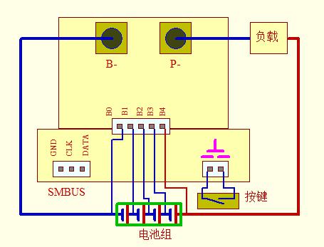 12V900A磷酸铁锂汽车启动电池BMS接线示意图