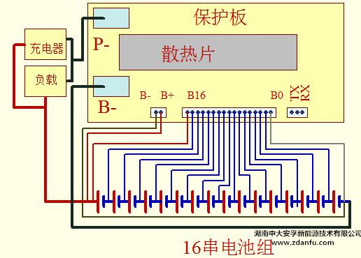 16串120A锂电池保护板接线图