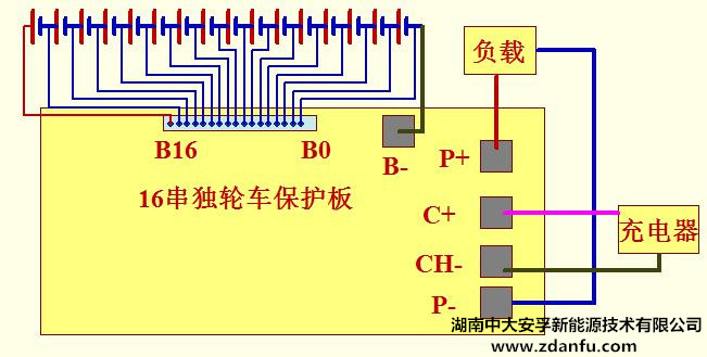 16串独轮车锂电池保护板实物图接线图