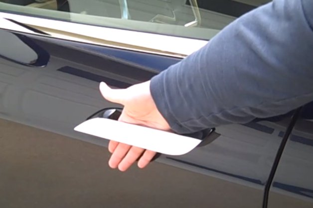 tesla model s door handle video